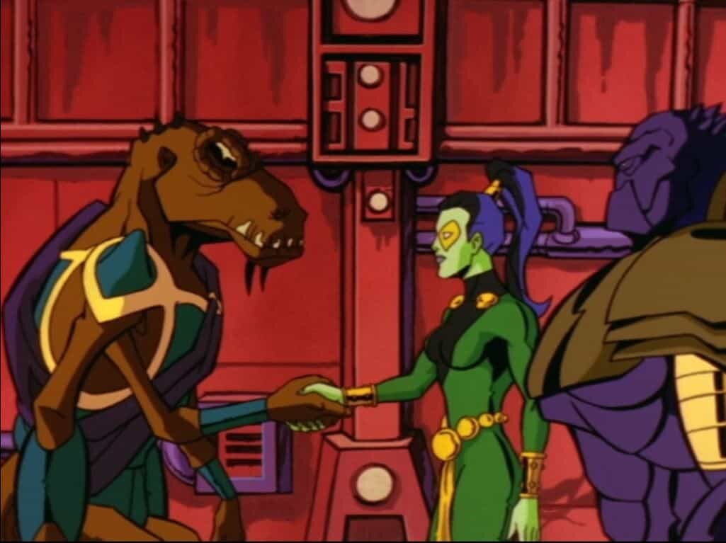 Marc Strange voice of Lord Glenn, Alison Sealy-Smith voice of Gamora – Silver Surfer Season 1, Episode 6 – Photo Credit: Marvel Entertainment/The Walt Disney Company