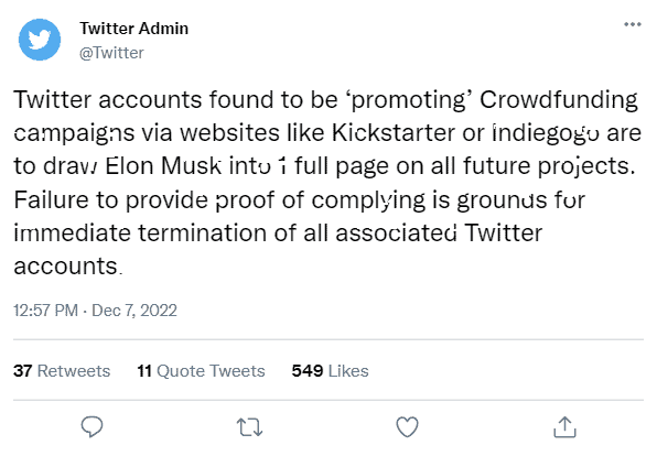 Elon Musk to be drawn into Every New Kickstarter Comics Project, Twitter terms of service says