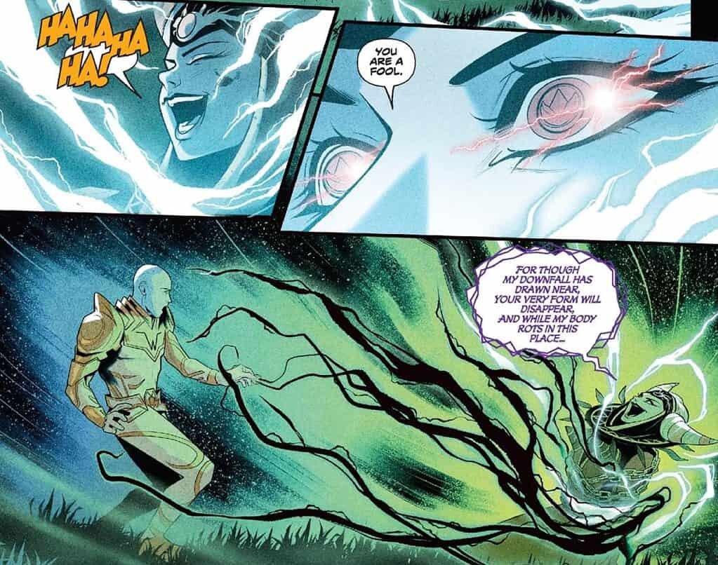 Rita Repulsa destroys Zordon's body in Mighty Morphin Power Rangers #101