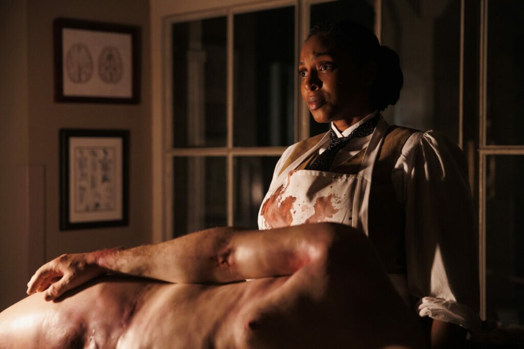 Lisa Berry as Dr. Melanda Israel in Slasher: Ripper (Season 5, Episode 1). Photo Credit: Cole Burston/Shudder